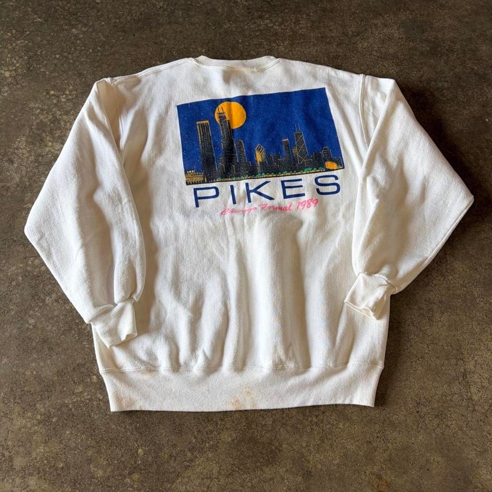 1989 pikes chicago formal white crewneck